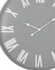 Oversized Wall Clock in Soft Grey Finish