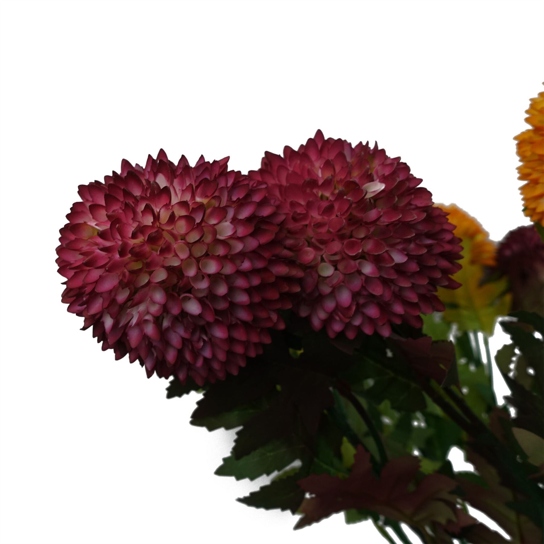 Pack of 6 x 70cm Large Ball Dahlia Artificial Flower Stem Pink-4