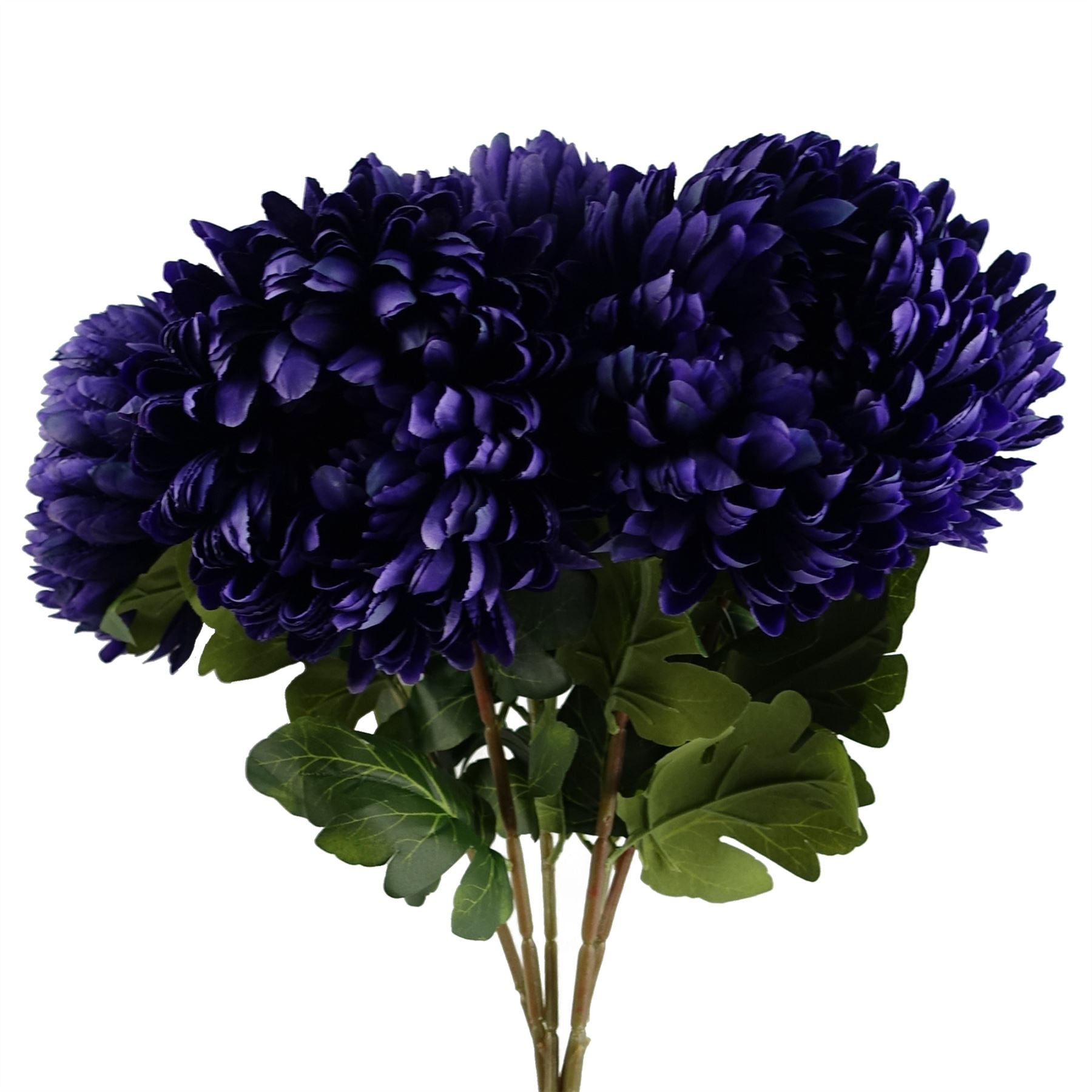 Pack of 6 x Artificial Flowers Extra Large Reflex Chrysanthemum - Purple 75cm-0
