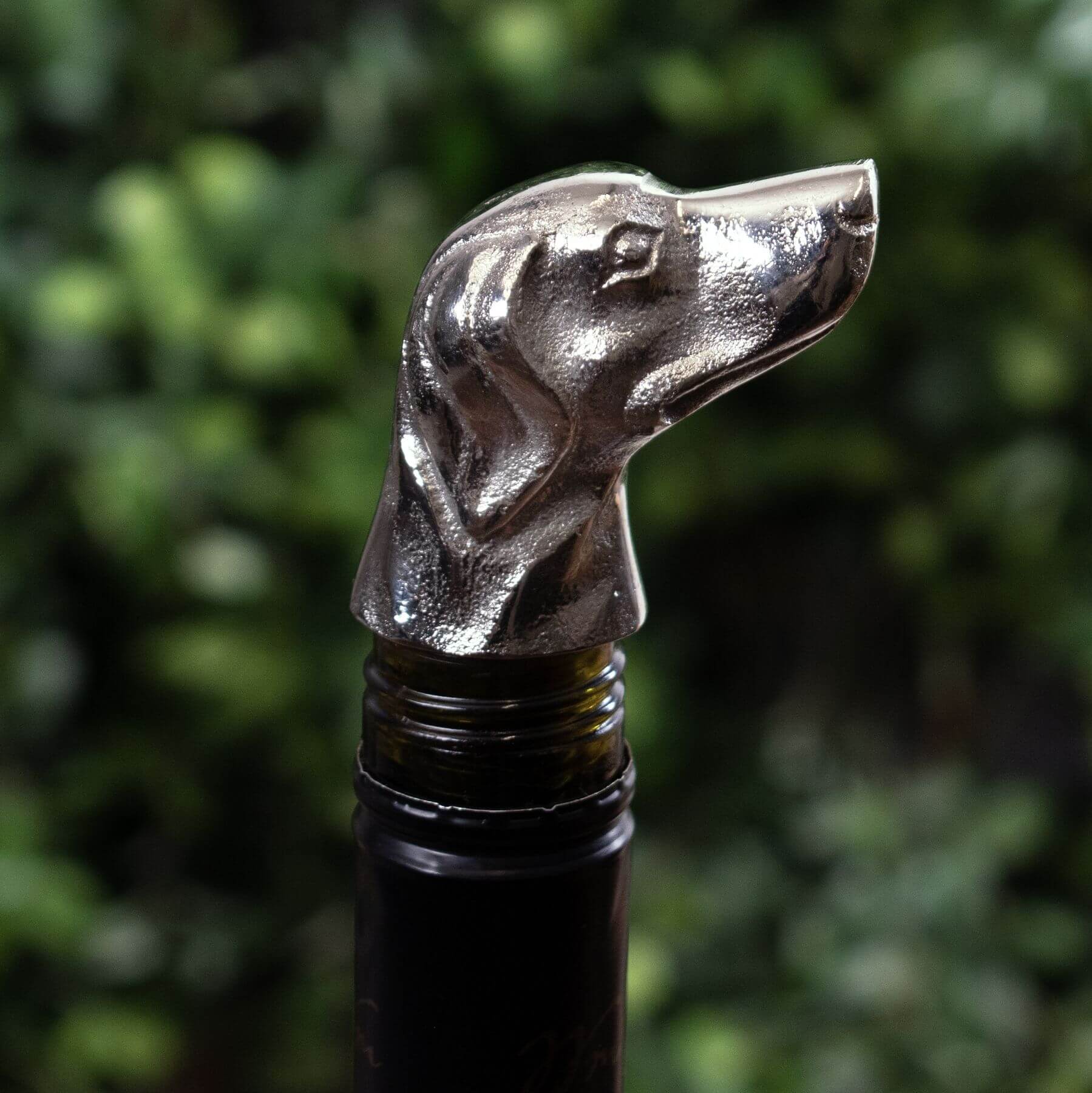Silver Nickel Dog Wine Stopper | Elegant Pet Lover Gift