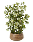 Large Green Hellebore in Taupe Pot Planter