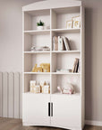 Double Bookshelf Classic White Storage Unit