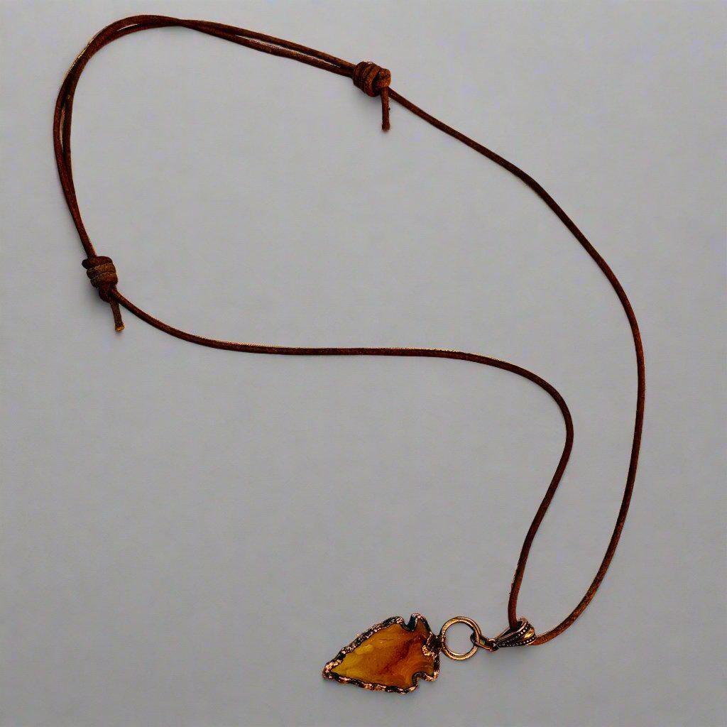 Carnelian Necklace - Adjustable Leather | Handmade by Blackbird &amp; Sage