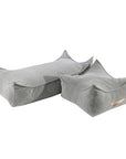 MeowBaby® Pouffe For Children, Square, Corduroy - Grey