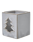 White Ceramic Tree Tealight Holder for Candlelight Glow