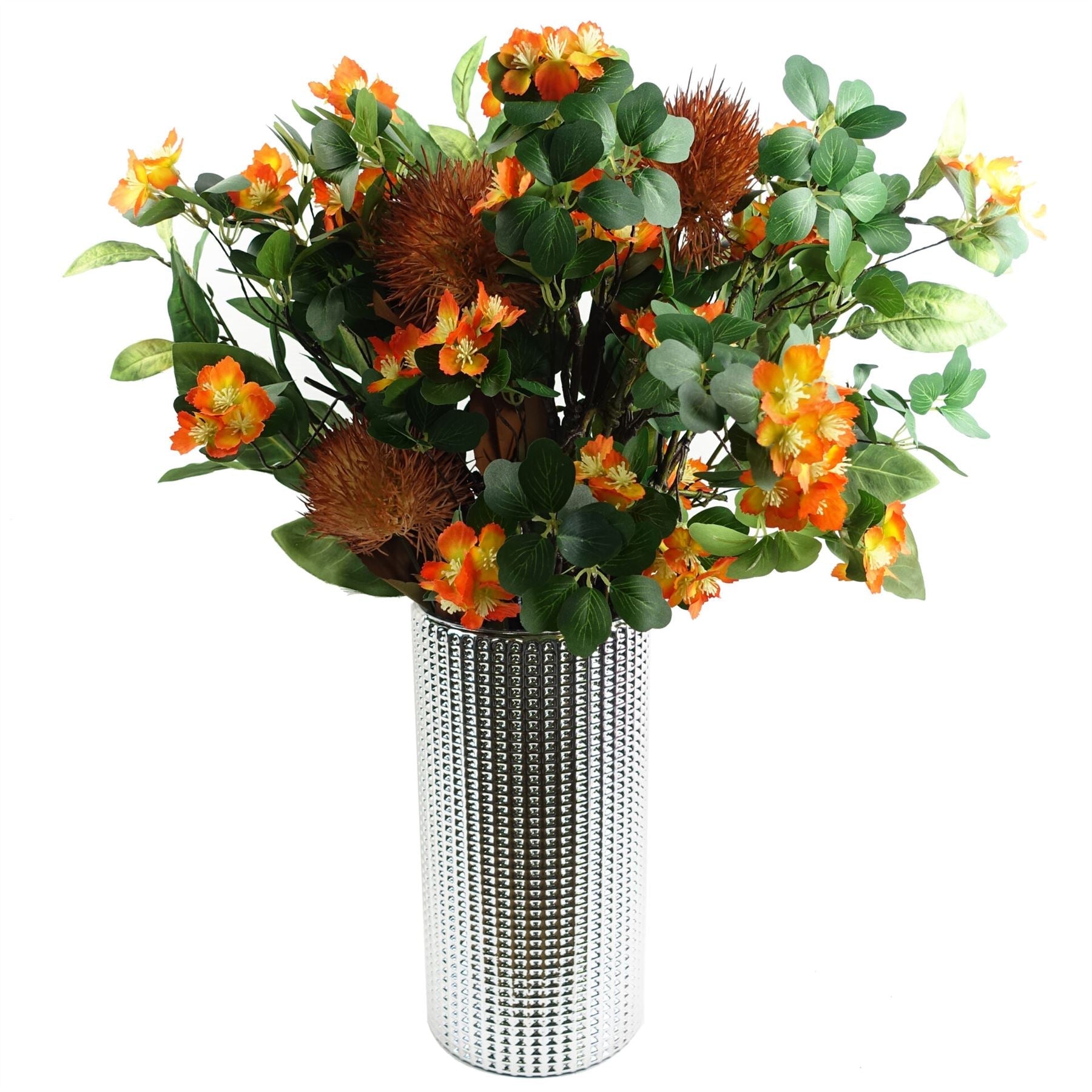 Pack of 6 x 60cm Flower Foliage Spray - Orange-1