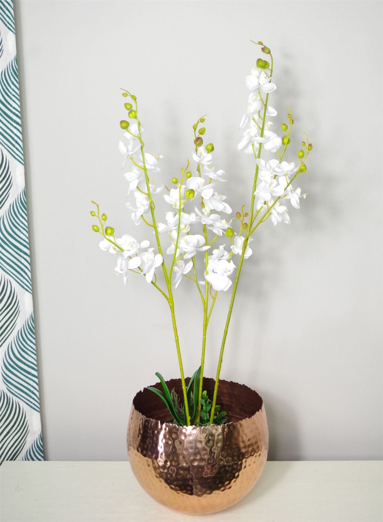 Artificial Orchid Flower 60cm White Orchid Arrangement-2