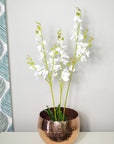 Artificial Orchid Flower 60cm White Orchid Arrangement-2