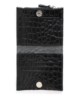 Classic Black Croco Leather Wallet Mini Taal