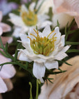White Nigella Seed Faux Flower Stem