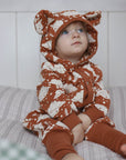Eared Jumpsuit for Babies and Kids - Cinnamon Sheep