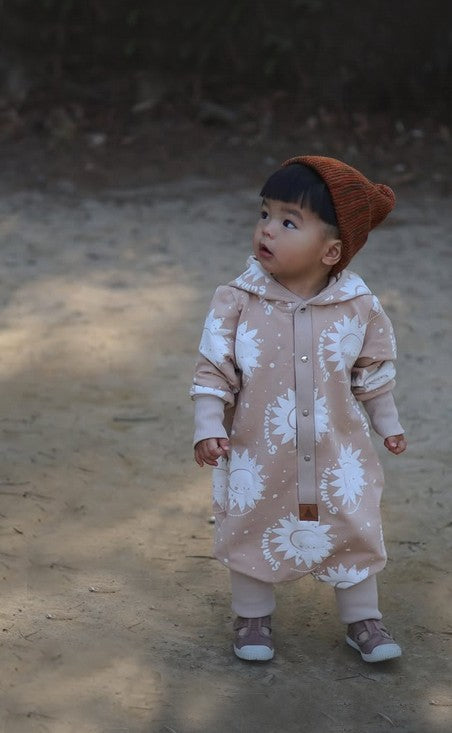 Eared Jumpsuit for Babies and Kids - Beige Suns