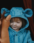 Eared Jumpsuit for Babies and Kids - Blue Suns