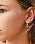Classic Athena Kate Drop Earrings Aqua Pariba Onyx