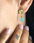 Classic Athena Kate Drop Earrings Aqua Pariba Onyx