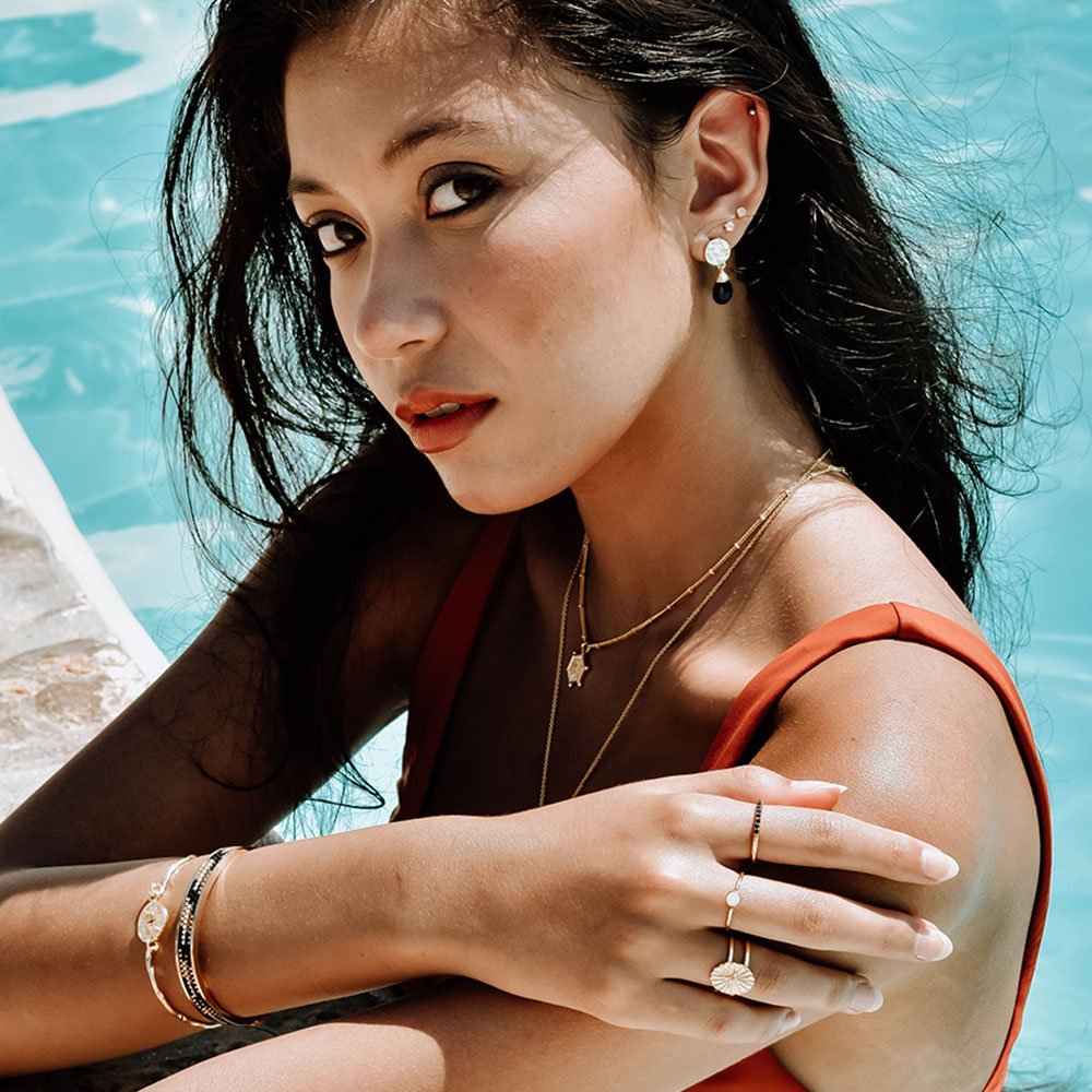 Classic Athena Drop Earrings in Black Onyx