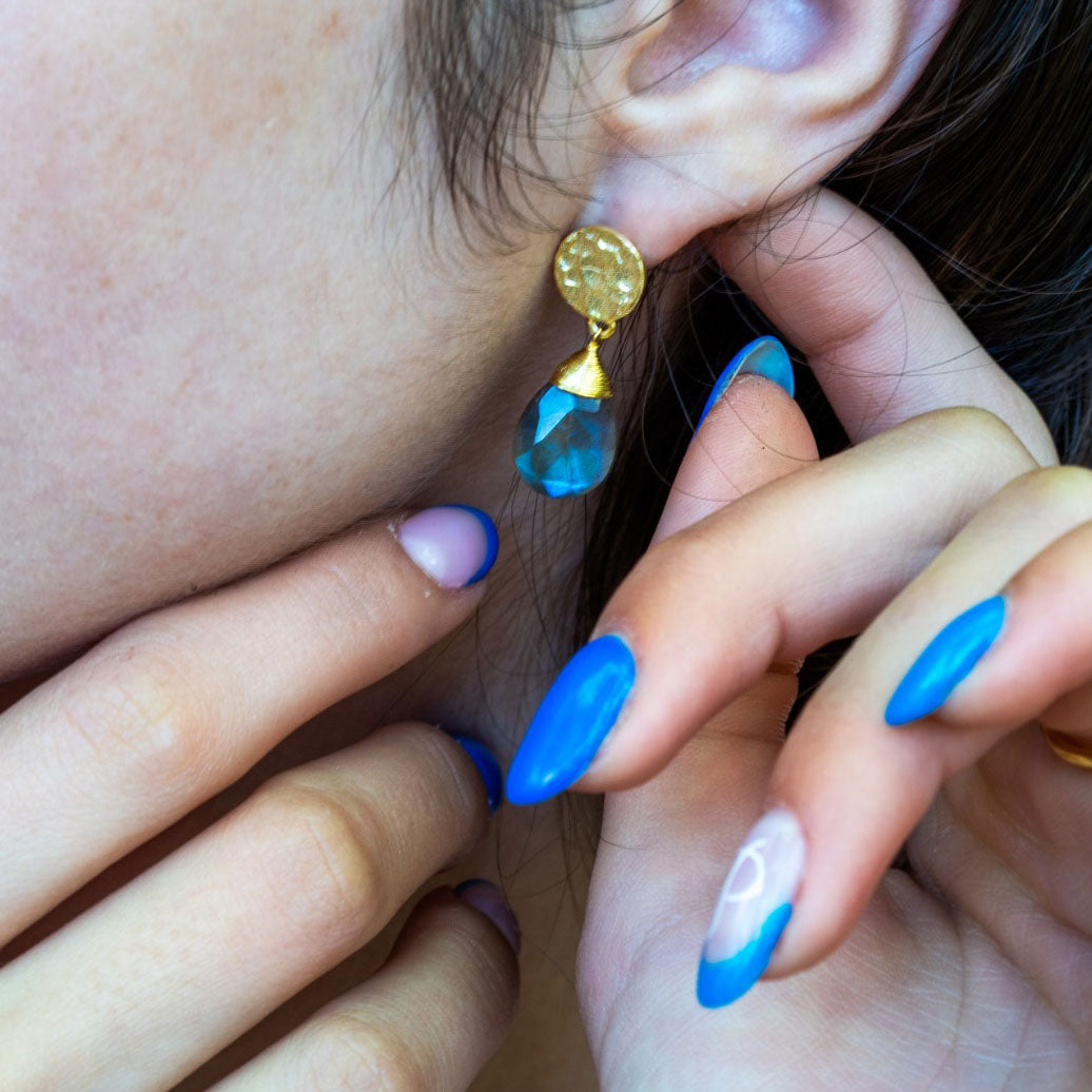 Classic Athena Drop Earrings in Labradorite