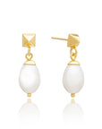 Erika Stud Earrings With Drop Pearls