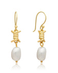 Jette Barbed Wire and Pearl Drop Earrings