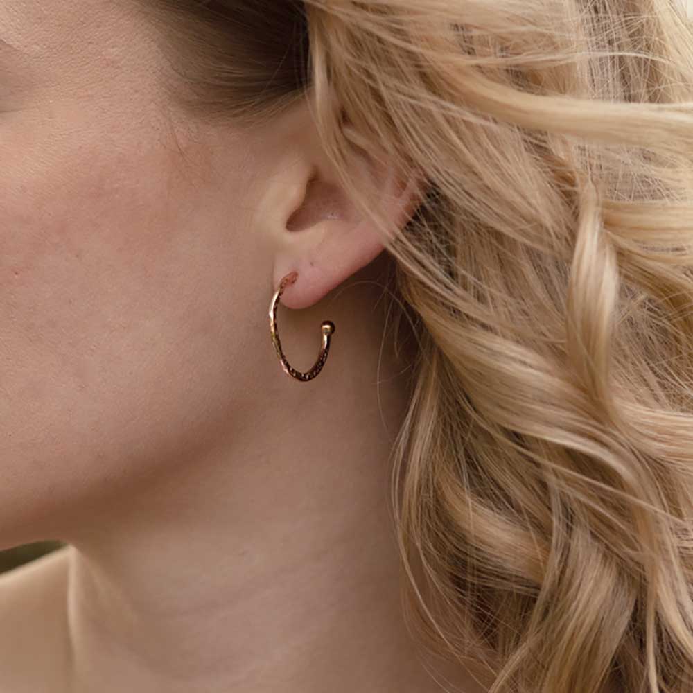 Textured Gold Hoop Earrings