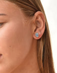 Odyssey Doublet Gold Stud Earrings: Abalone with Crystal