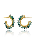 Ophelia Small Gemstone Hoops Green Aventurine, Green Apatite & Green Tourmaline