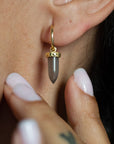 Pueblo Spike Hoop Earrings: Grey Moonstone