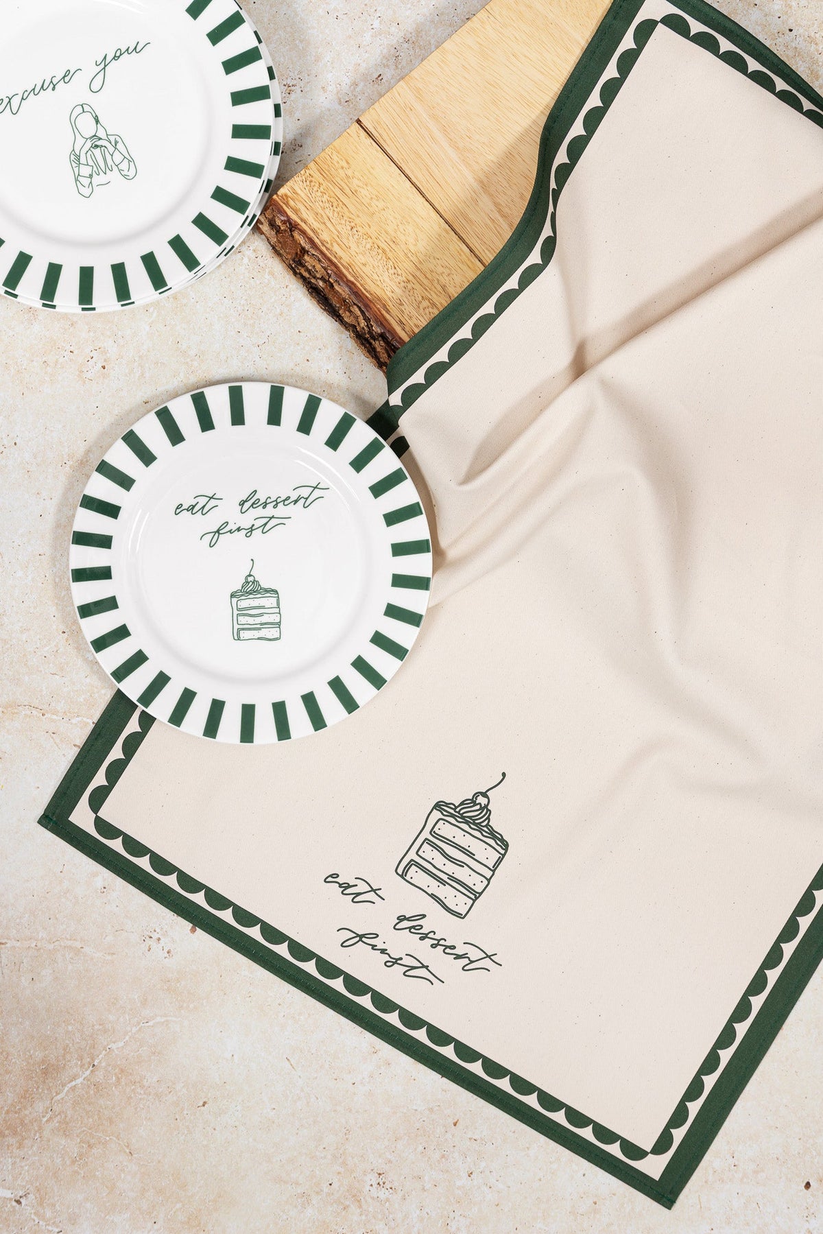 Eat Dessert First Tea Towel