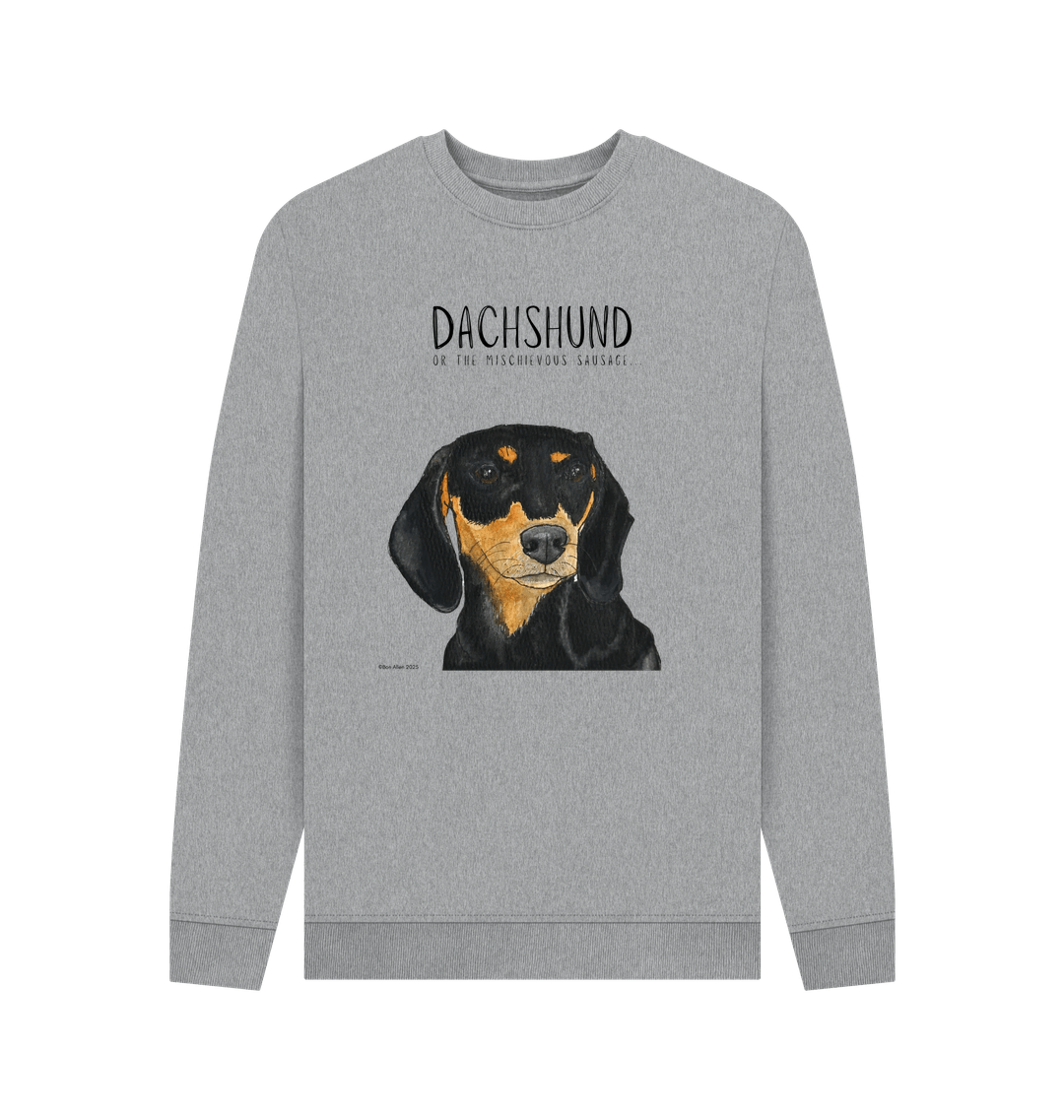 Mischievous Black &amp; Tan Hot Dog Sweatshirt – For the Fearless Doxie Fans!