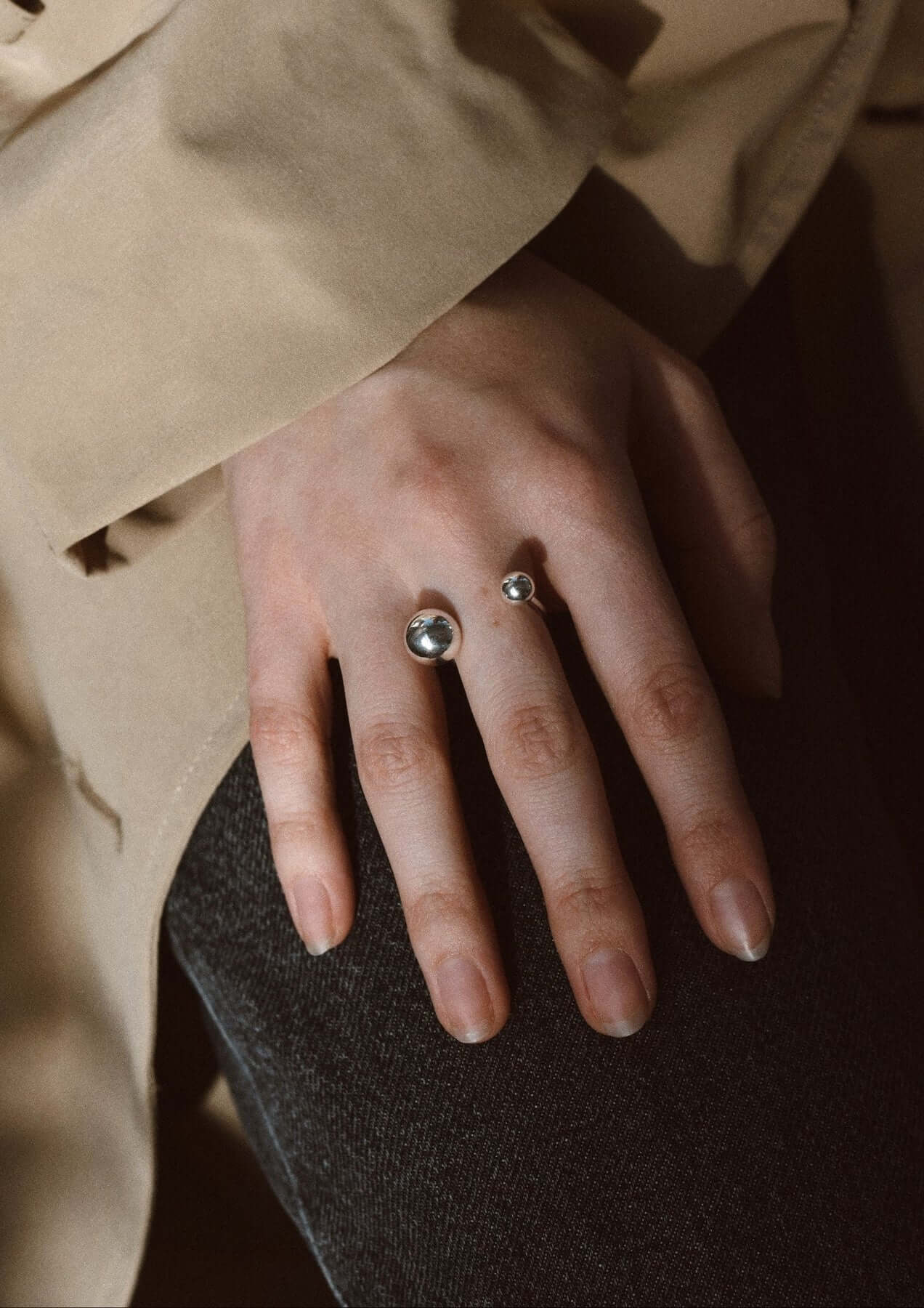 Multisize Silver Bubble Statement Ring
