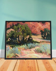 ‘Mesa at Ghost Ranch’ Southwestern Landscape | 16x20 Wooden Framed Art Print | Original Artwork by American Artist Barbara Cleary