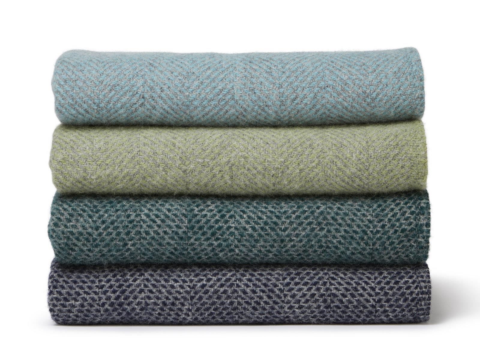 Honeycomb XL Pure New Wool Throw - Emerald/Grey