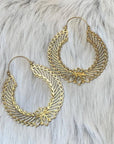 Golden/Silver Lotus Filigree Hoops