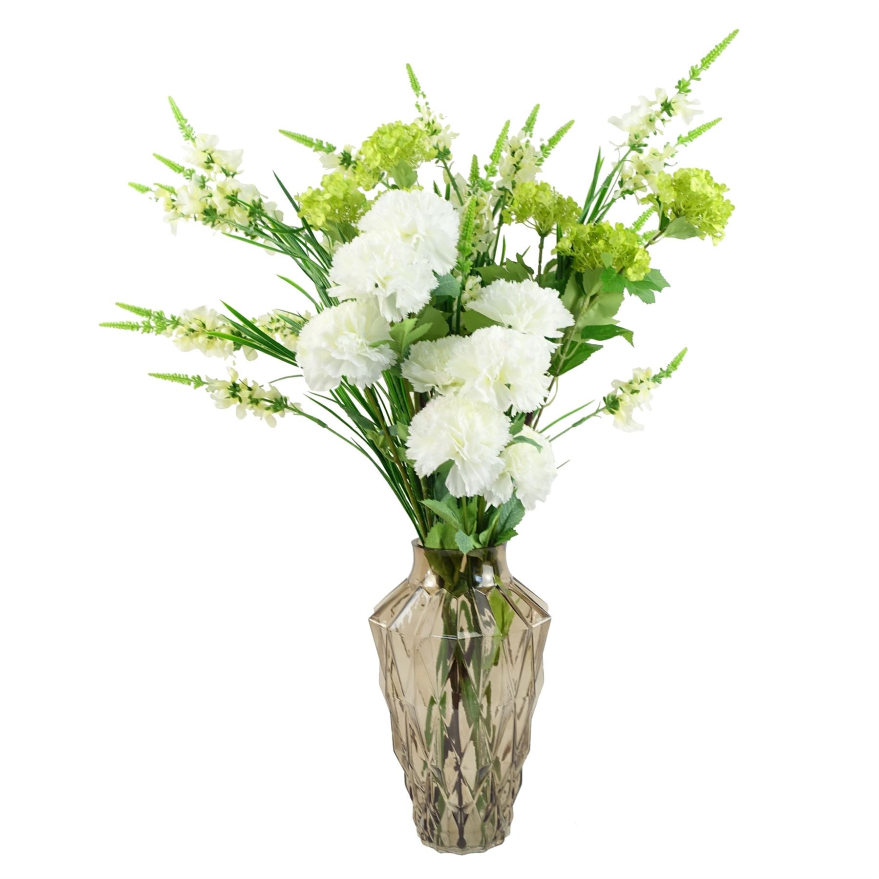 Pack of 6 x Artificial Flowers White Larkspur Artifical Stem 80cm-2