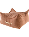 Square Corduroy Pouffe in Brick for Children