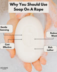 Eco Bath London Donkey’s Milk Soap on a Rope 220g - Luxurious and Eco Friendly Body Wash Bar with Shea Butter