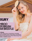 Eco Bath London Bamboo Hair Brush with Boar Bristles - Eco-Friendly Detangling Hairbrush for All Hair Types