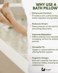 Eco Bath London Bath Pillow - Waterproof Bathtub Pillow for Head & Neck
