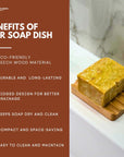 Eco Bath London Beech Wood Ridged Soap Dish