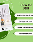 Eco Bath London Green Tea Reed Diffuser - Refreshing Room Fragrance with Notes of Bergamot and Green Tea, 100ml (3.38 Fl.Oz)