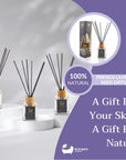 Eco Bath London French Lavender Reed Diffuser - Luxurious Home Fragrance with Natural Essential French Lavender Oil, 100ml (3.38 Fl.Oz)