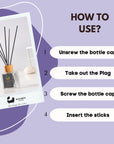 Eco Bath London French Lavender Reed Diffuser - Luxurious Home Fragrance with Natural Essential French Lavender Oil, 100ml (3.38 Fl.Oz)