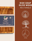 Eco Bath London Olive Wood Rectangle Soap Dish