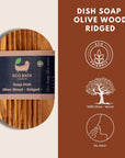 Eco Bath London Olive Wood Ridged Soap Dish
