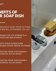 Eco Bath London Olive Wood Ridged Soap Dish