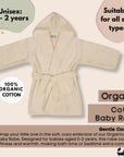Eco Bath London Organic Cotton Baby Robe - Available in Sizes 0-2 Years and 3-5 Years