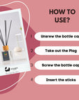 Eco Bath London Peony Reed Diffuser - Beautiful Bouquet of Peonies Fragrance, Intensive, Fresh & Long Lasting Room Diffuser, 100ml (3.38 Fl.Oz)