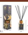 Eco Bath London Vanilla Cinnamon Reed Diffuser - Luxurious Herbal Scent of Cinnamon and Vanilla, Long Lasting Room Diffuser, 100ml (3.38 Fl.Oz)