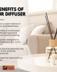 Eco Bath London Vanilla Cinnamon Reed Diffuser - Luxurious Herbal Scent of Cinnamon and Vanilla, Long Lasting Room Diffuser, 100ml (3.38 Fl.Oz)