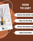 Eco Bath London Vanilla Cinnamon Reed Diffuser - Luxurious Herbal Scent of Cinnamon and Vanilla, Long Lasting Room Diffuser, 100ml (3.38 Fl.Oz)
